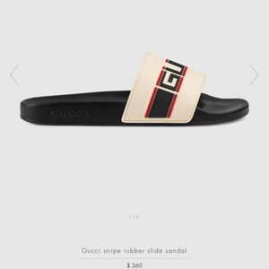 Gucci stripe rubber slide! 💯 AUTHENTIC make offer😃